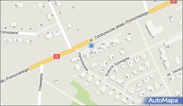 Wałcz, Aleja Zdobywców Wału Pomorskiego, 110, mapa Wałcz