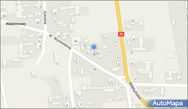 Walichnowy, Aleja Wyzwolenia, 2a, mapa Walichnowy