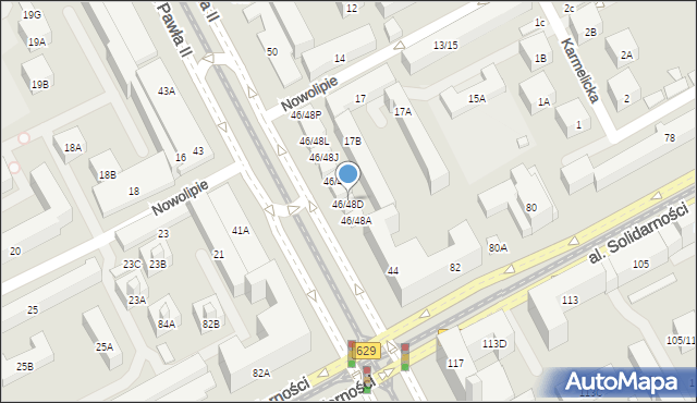 Warszawa, Aleja Jana Pawła II, 46/48D, mapa Warszawy