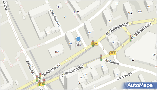 Warszawa, Aleja Solidarności, 66A, mapa Warszawy