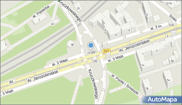 Warszawa, Aleja 3 Maja, 16/18A, mapa Warszawy