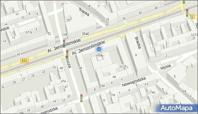Warszawa, Aleje Jerozolimskie, 11/19a, mapa Warszawy