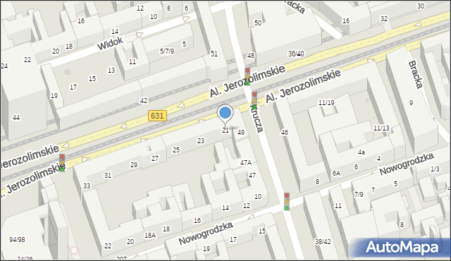 Warszawa, Aleje Jerozolimskie, 21, mapa Warszawy