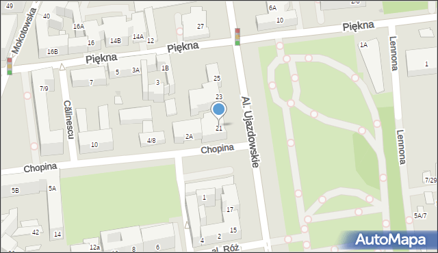Warszawa, Aleje Ujazdowskie, 21, mapa Warszawy