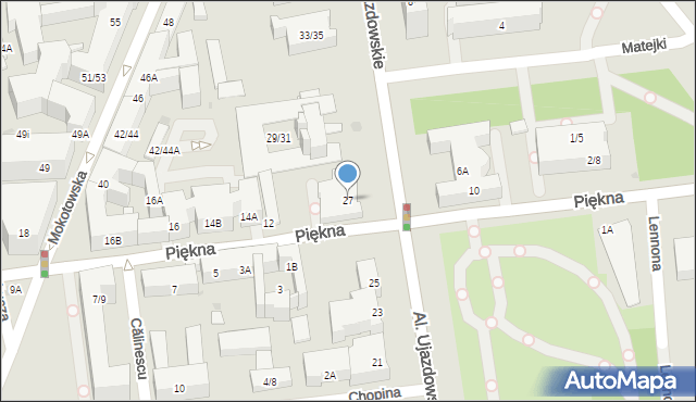 Warszawa, Aleje Ujazdowskie, 27, mapa Warszawy