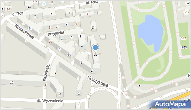 Warszawa, Aleje Ujazdowskie, 11, mapa Warszawy