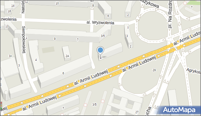 Warszawa, Aleja Armii Ludowej, 4, mapa Warszawy