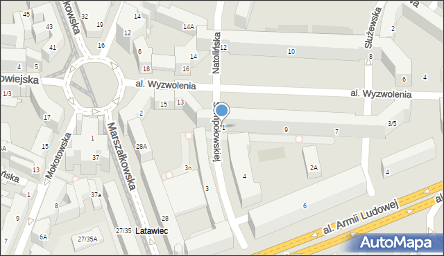 Warszawa, Aleja Wyzwolenia, 11, mapa Warszawy