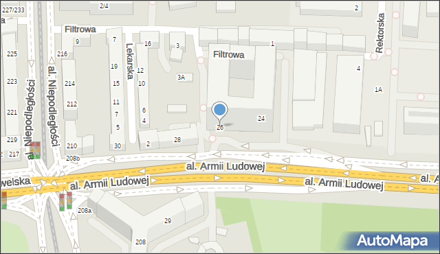 Warszawa, Aleja Armii Ludowej, 26, mapa Warszawy