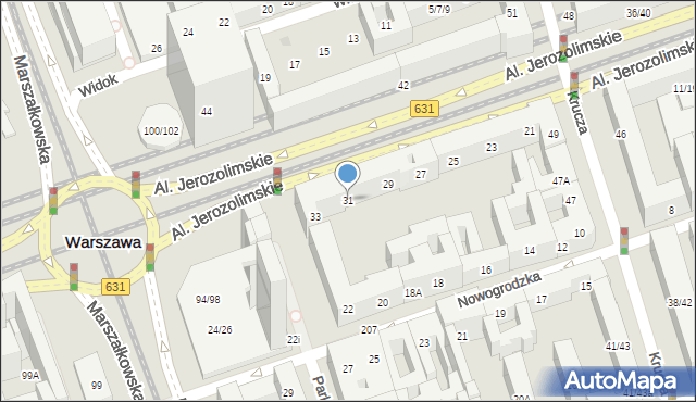 Warszawa, Aleje Jerozolimskie, 31, mapa Warszawy