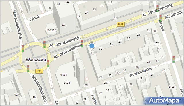 Warszawa, Aleje Jerozolimskie, 33, mapa Warszawy