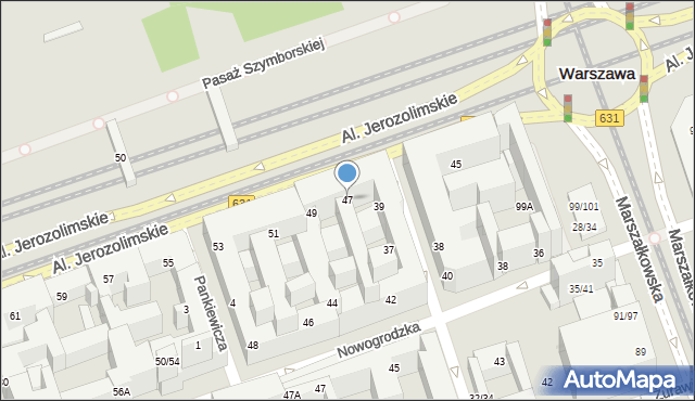 Warszawa, Aleje Jerozolimskie, 47, mapa Warszawy
