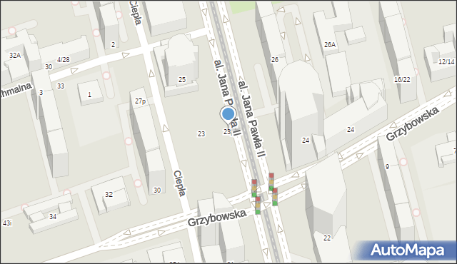 Warszawa, Aleja Jana Pawła II, 23p, mapa Warszawy