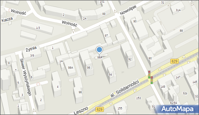 Warszawa, Aleja Solidarności, 94A, mapa Warszawy