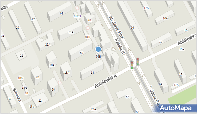 Warszawa, Aleja Jana Pawła II, 59B, mapa Warszawy