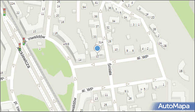 Warszawa, Aleja Wojska Polskiego, 12, mapa Warszawy