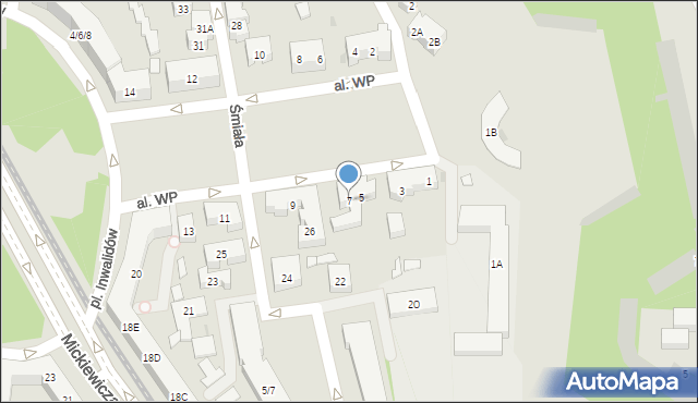 Warszawa, Aleja Wojska Polskiego, 7, mapa Warszawy