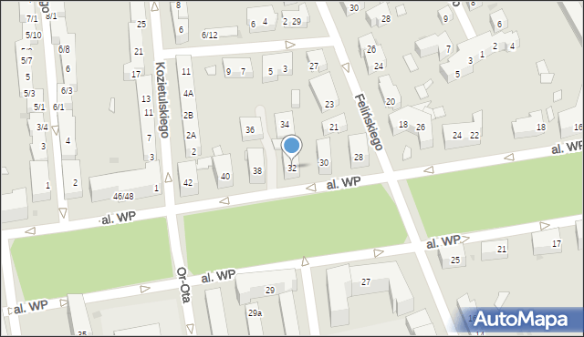 Warszawa, Aleja Wojska Polskiego, 32, mapa Warszawy