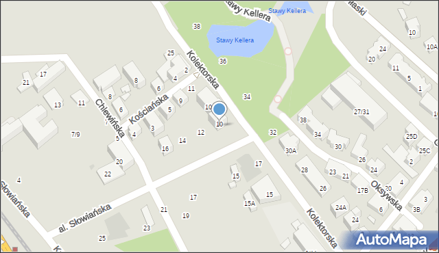 Warszawa, Aleja Słowiańska, 10, mapa Warszawy