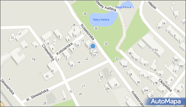 Warszawa, Aleja Słowiańska, 10A, mapa Warszawy