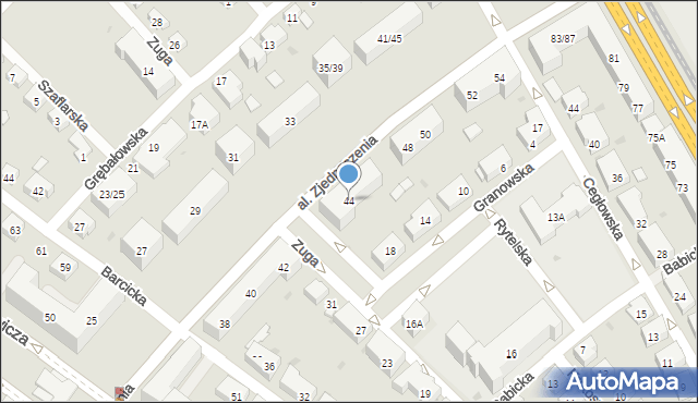 Warszawa, Aleja Zjednoczenia, 44, mapa Warszawy