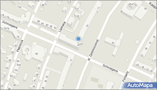 Warszawa, Aleja Zjednoczenia, 13, mapa Warszawy