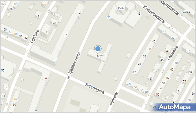 Warszawa, Aleja Zjednoczenia, 34, mapa Warszawy