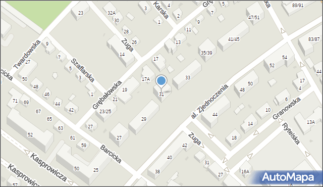 Warszawa, Aleja Zjednoczenia, 31, mapa Warszawy