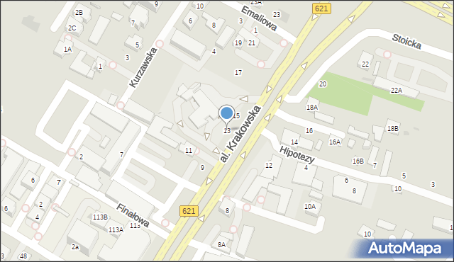 Warszawa, Aleja Krakowska, 13, mapa Warszawy