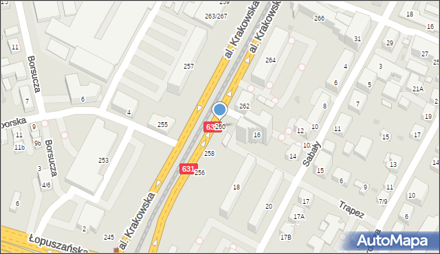 Warszawa, Aleja Krakowska, 260, mapa Warszawy