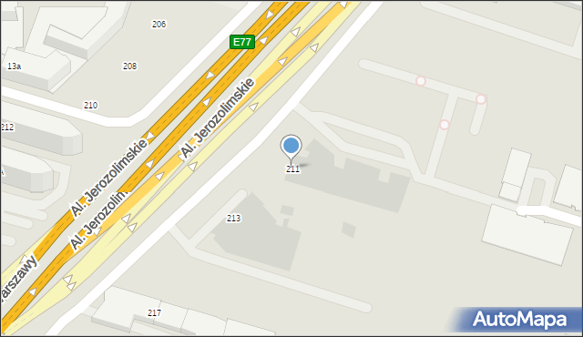 Warszawa, Aleje Jerozolimskie, 211, mapa Warszawy