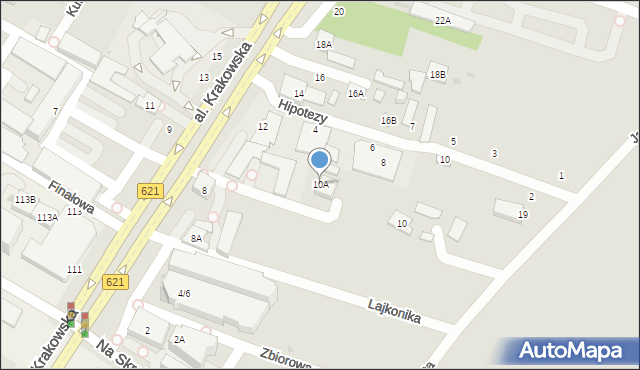 Warszawa, Aleja Krakowska, 10A, mapa Warszawy