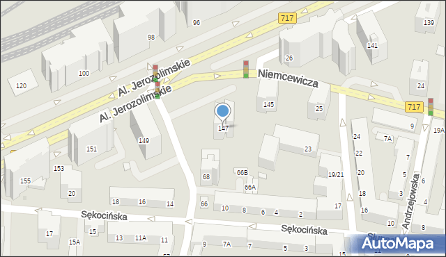 Warszawa, Aleje Jerozolimskie, 147, mapa Warszawy