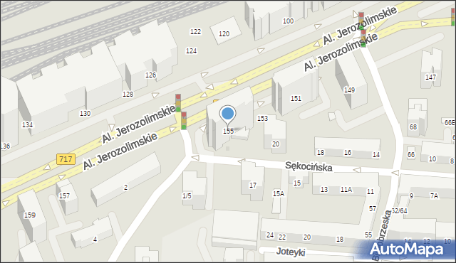 Warszawa, Aleje Jerozolimskie, 155, mapa Warszawy