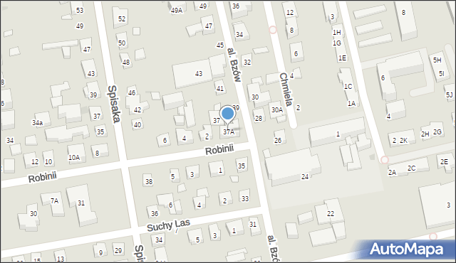 Warszawa, Aleja Bzów, 37A, mapa Warszawy