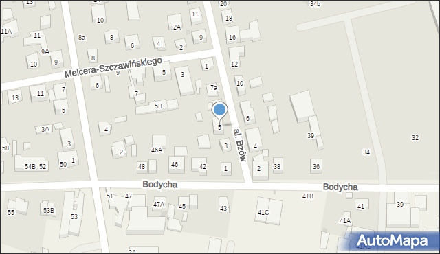 Warszawa, Aleja Bzów, 5, mapa Warszawy