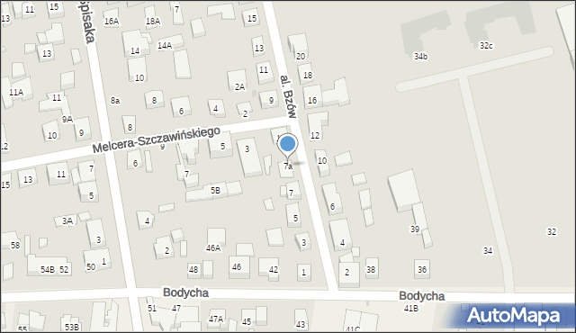 Warszawa, Aleja Bzów, 7a, mapa Warszawy