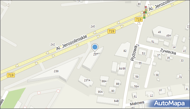 Warszawa, Aleje Jerozolimskie, 237, mapa Warszawy