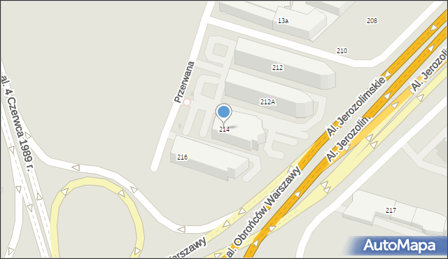 Warszawa, Aleje Jerozolimskie, 214, mapa Warszawy