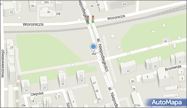 Warszawa, Aleja Niepodległości, 49a, mapa Warszawy