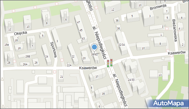 Warszawa, Aleja Niepodległości, 39/41, mapa Warszawy