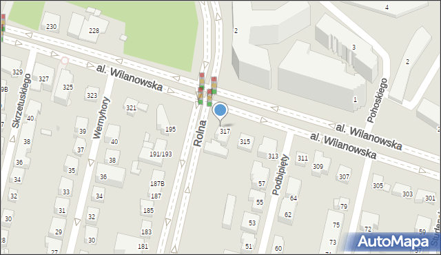 Warszawa, Aleja Wilanowska, 317b, mapa Warszawy