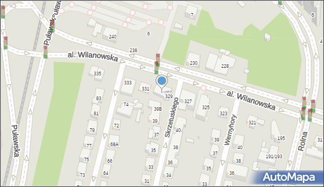 Warszawa, Aleja Wilanowska, 329A, mapa Warszawy