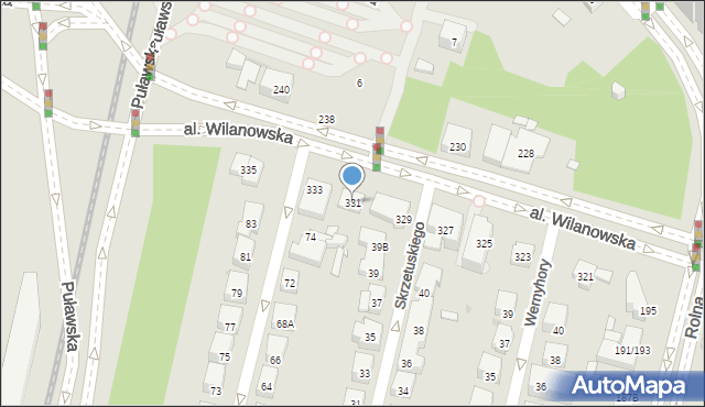 Warszawa, Aleja Wilanowska, 331, mapa Warszawy