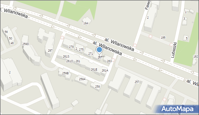 Warszawa, Aleja Wilanowska, 267, mapa Warszawy