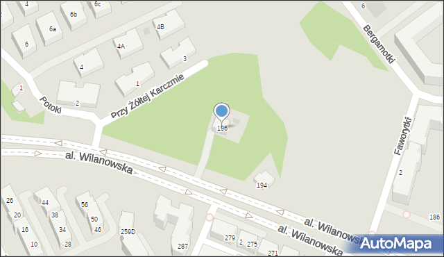 Warszawa, Aleja Wilanowska, 196, mapa Warszawy