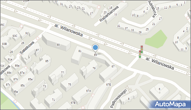 Warszawa, Aleja Wilanowska, 83, mapa Warszawy