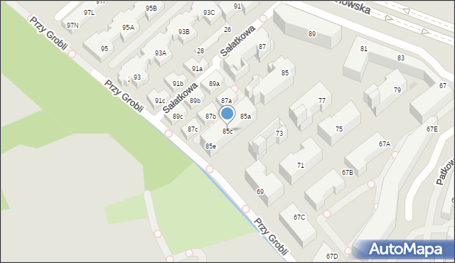 Warszawa, Aleja Wilanowska, 85c, mapa Warszawy