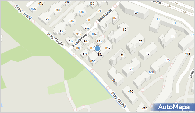 Warszawa, Aleja Wilanowska, 85d, mapa Warszawy