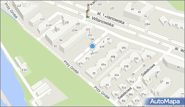 Warszawa, Aleja Wilanowska, 97I, mapa Warszawy